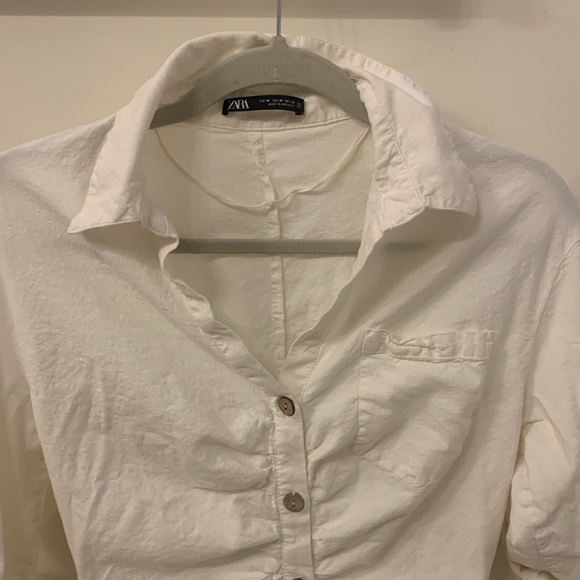 Zara Shirt Dress with Ruching - Picture 3 of 15